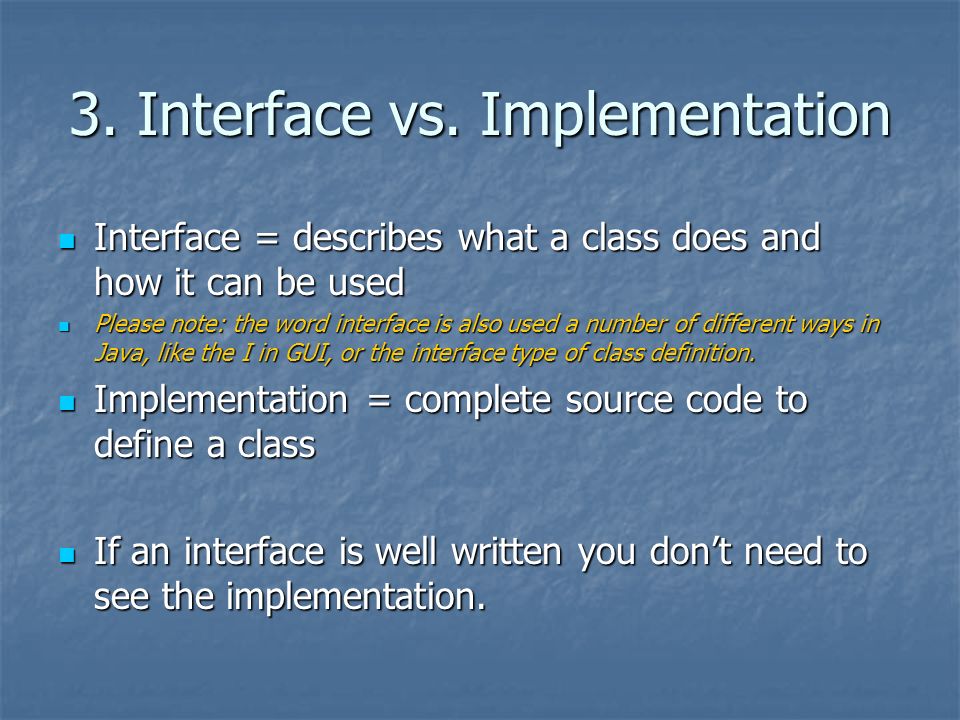 3. Interface vs.