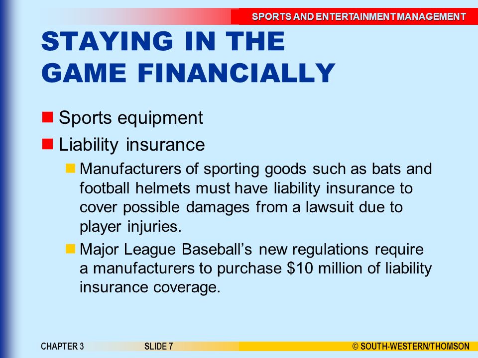 SPORTS AND ENTERTAINMENT MANAGEMENT © SOUTH-WESTERN/THOMSON ... SPORTS AND ENTERTAINMENT MANAGEMENT © SOUTH-WESTERN/THOMSON ...