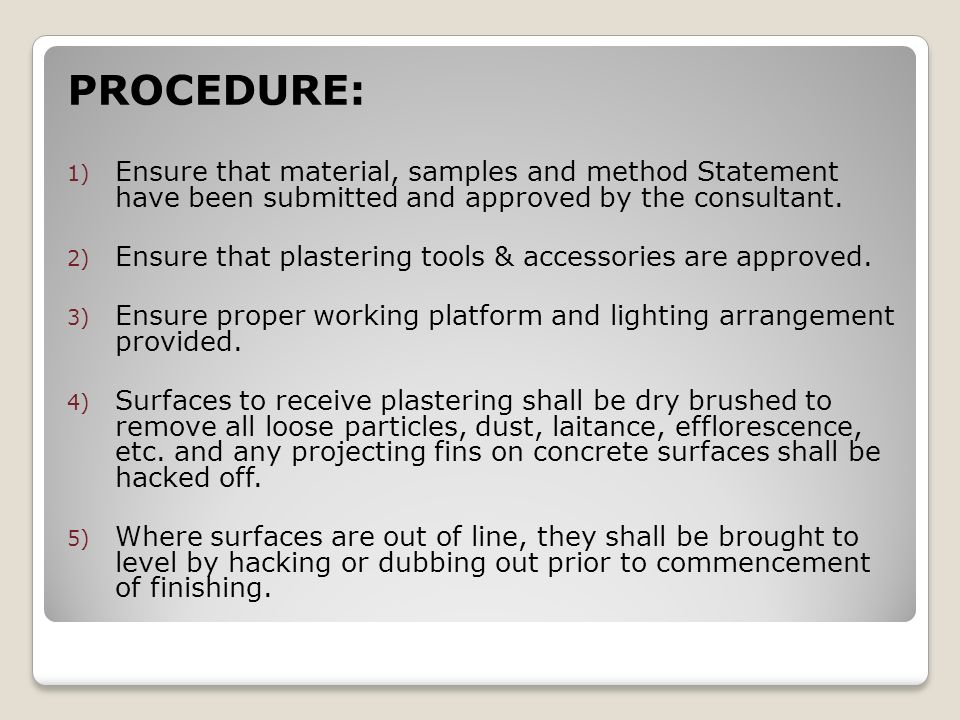 FINISHING WORKS BLOCK MASONRY PLASTER WORKSHOP 1