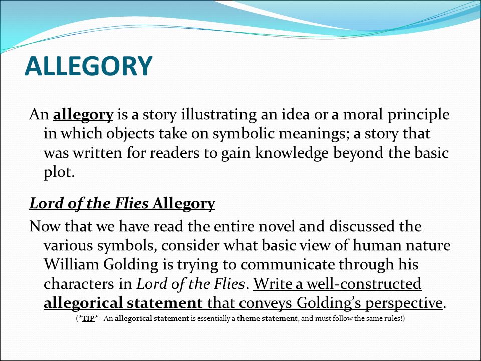examples of allegory in lord of the flies