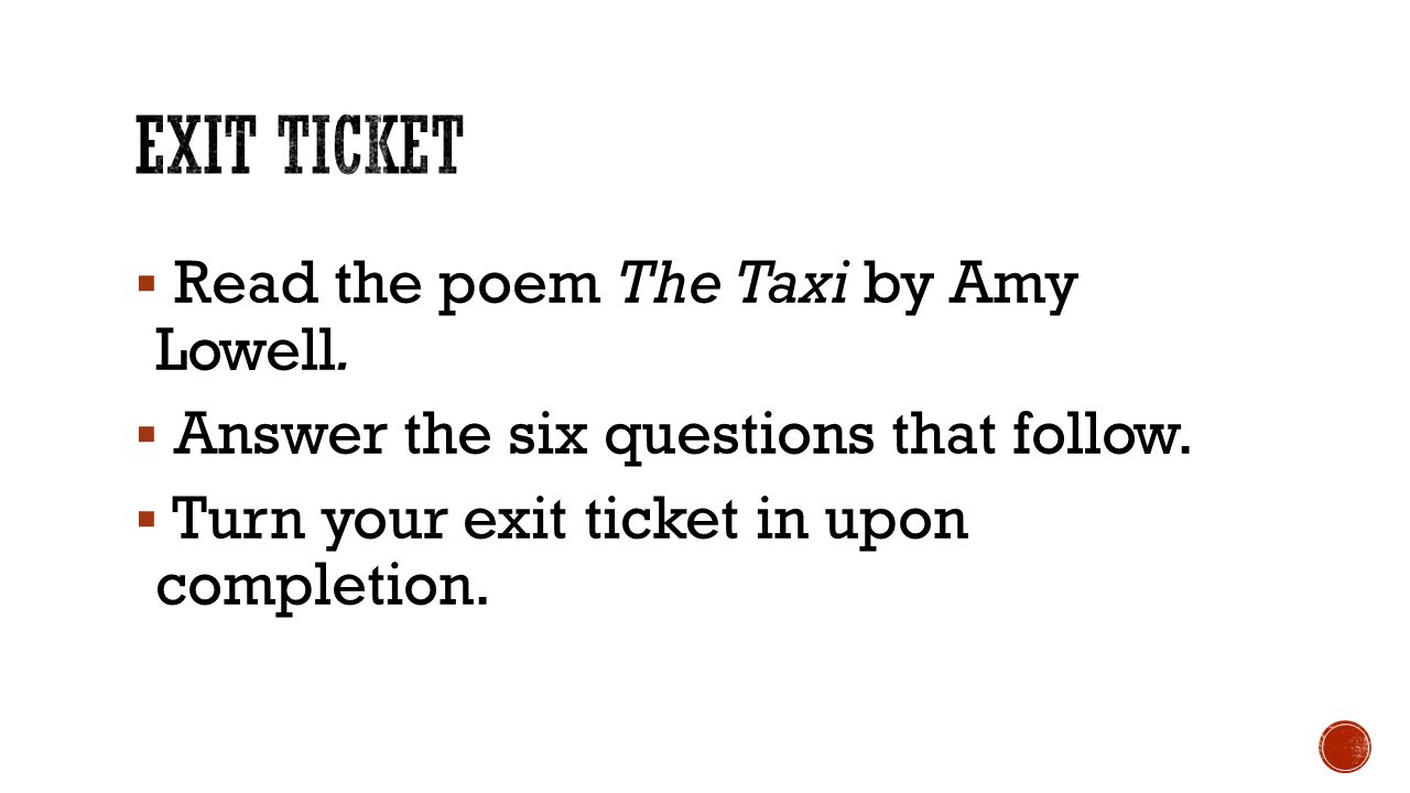 the taxi by amy lowell meaning