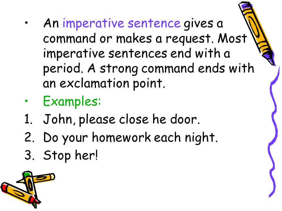 what is an imperative sentence examples