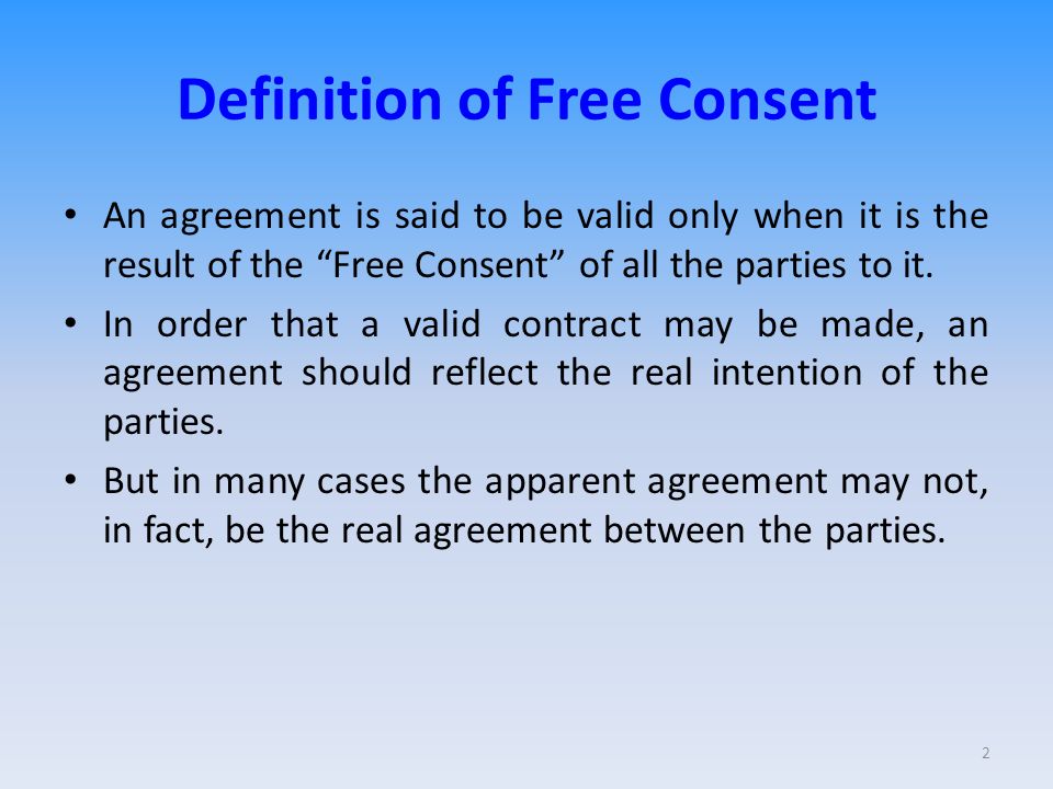 free and genuine consent