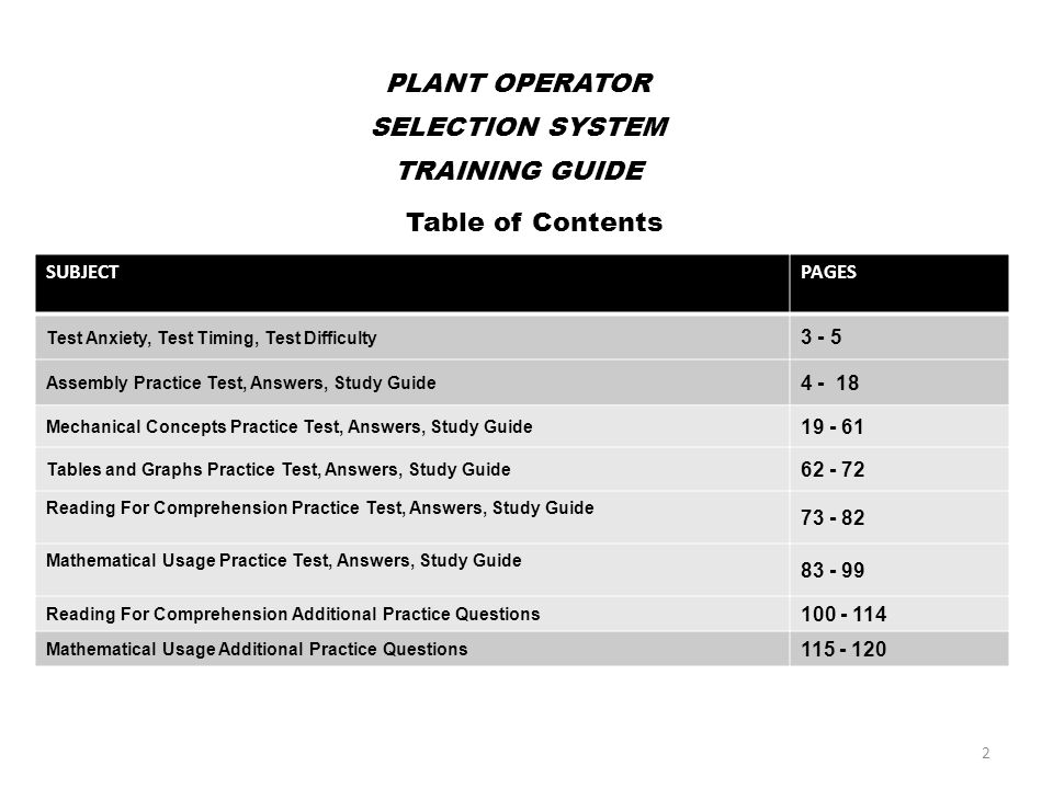 LOCAL 223 PLANT OPERATOR SELECTION SYSTEM TRAINING GUIDE DRAFT October 20,  - ppt download