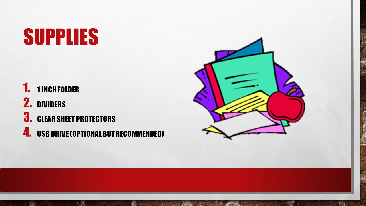 economic project outline supplies 1 1 inch folder 2 dividers 3