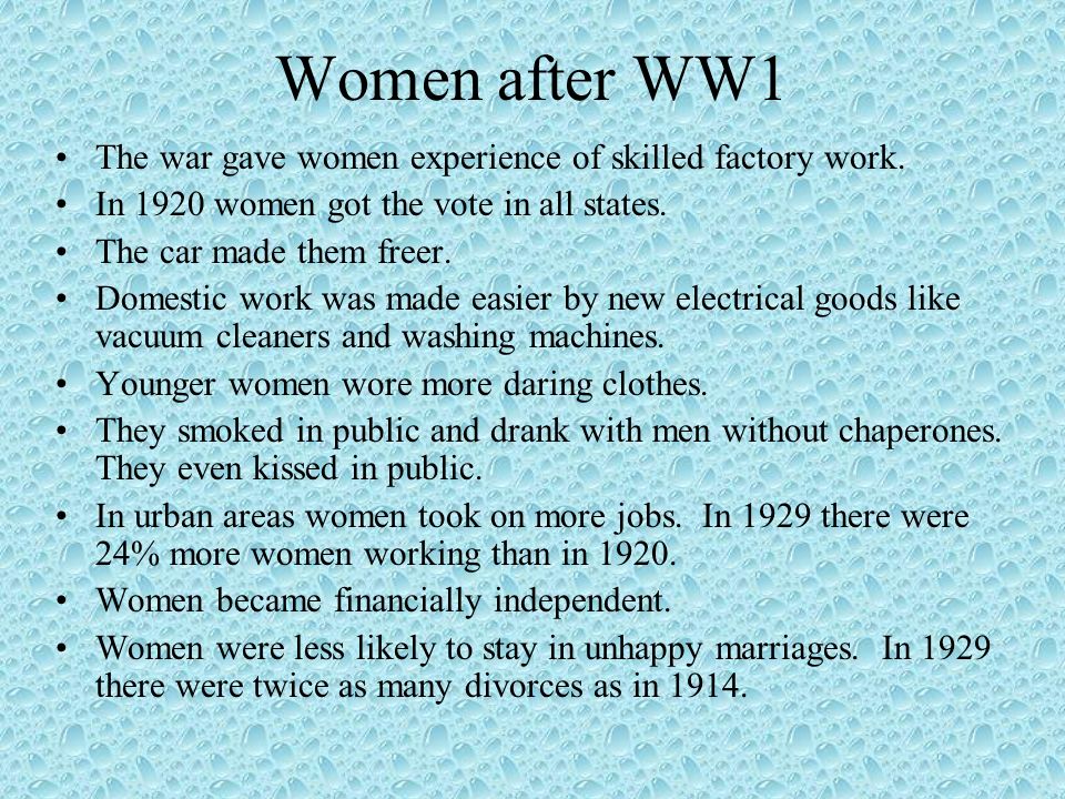 women after ww1