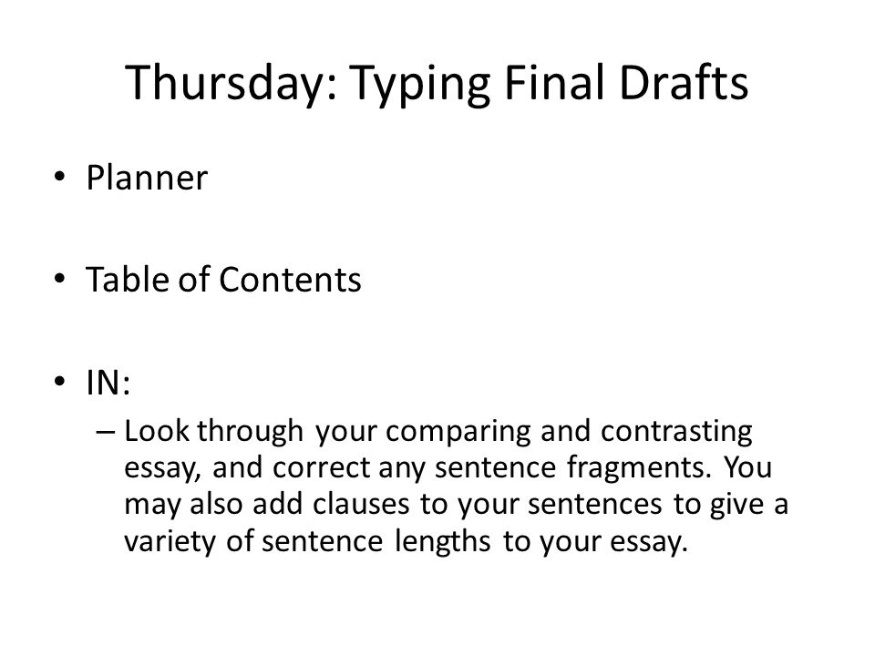 week 7 tuesday peer review planner table of contents you need your essay table of contents