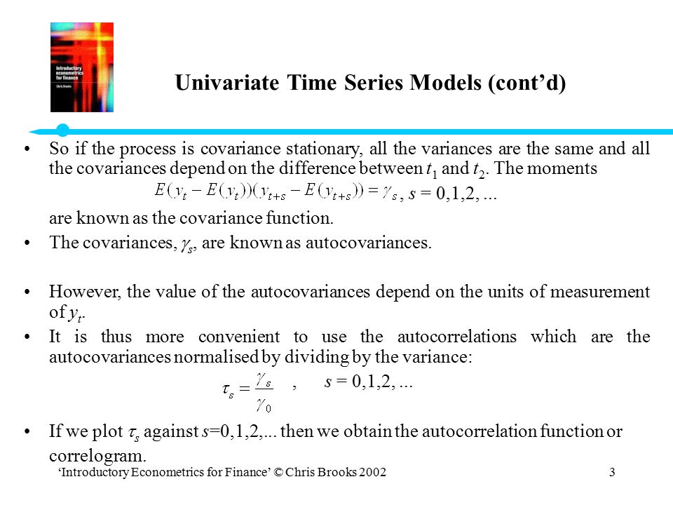 Introductory Econometrics for Finance' © Chris Brooks Chapter 5 Univariate  time series modelling and forecasting. - ppt download