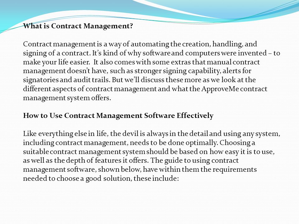 What is Contract Management.
