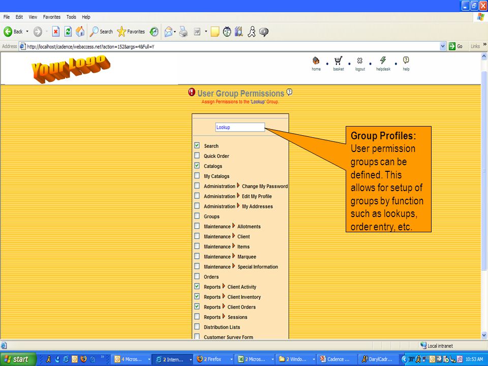 Group Profiles: User permission groups can be defined.