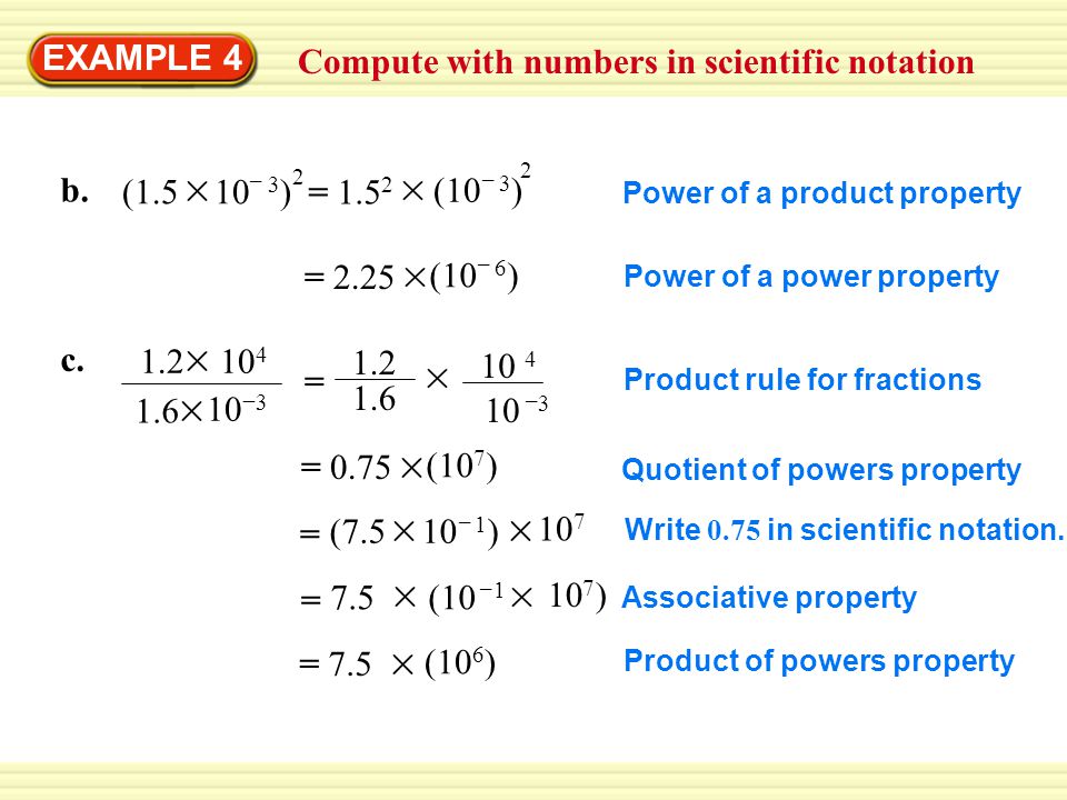 Compute with numbers in scientific notation EXAMPLE 4 b.