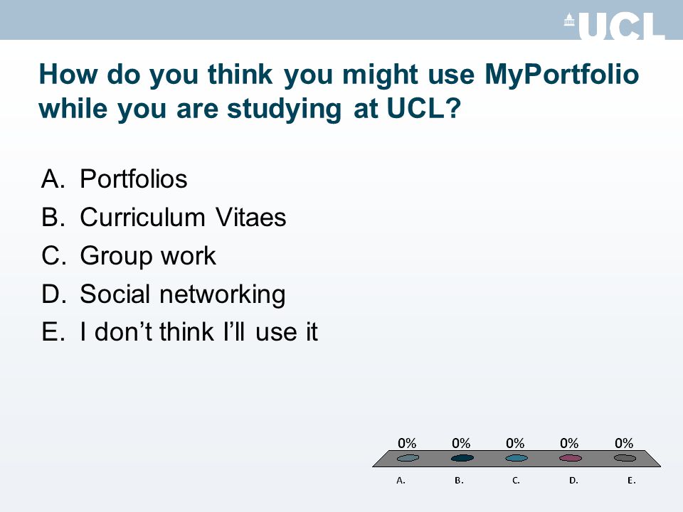 How do you think you might use MyPortfolio while you are studying at UCL.