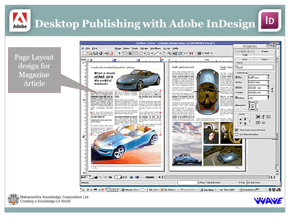 Desktop Publishing with Adobe InDesign Page Layout design for Magazine Article