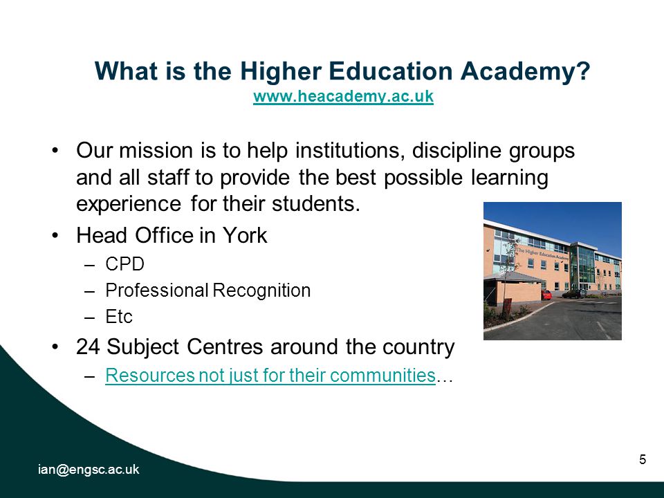 5 What is the Higher Education Academy.