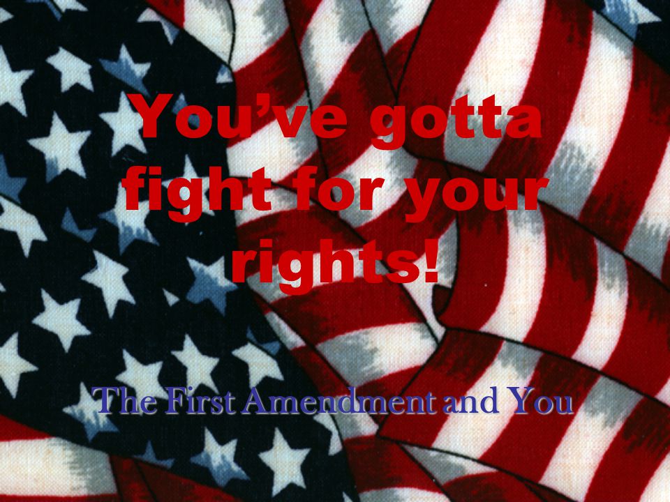 Youve gotta fight for your rights! The First Amendment and You