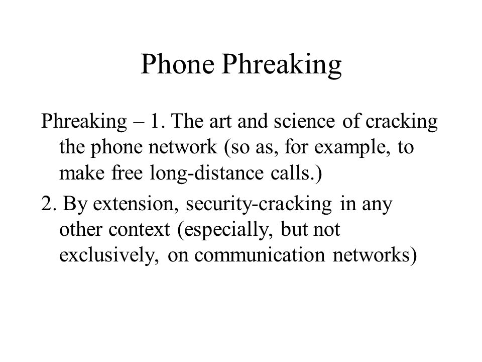 Phone Phreaking Phreaking – 1.