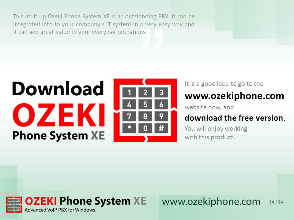 Download To sum it up Ozeki Phone System XE is an outstanding PBX.