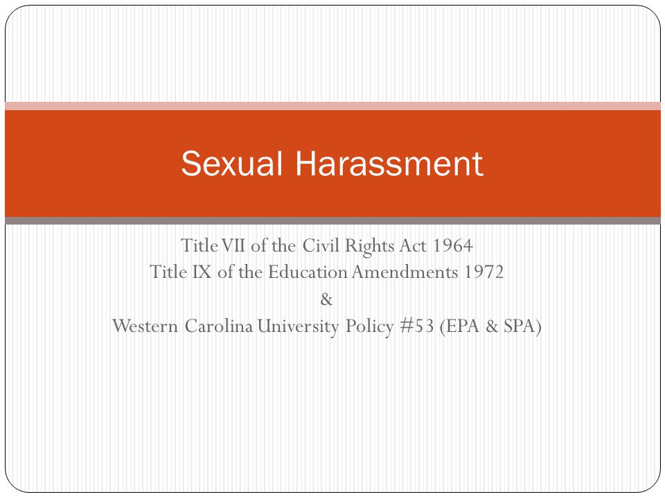 civil rights act and sexual harassment Civil rights act and sexual harassment