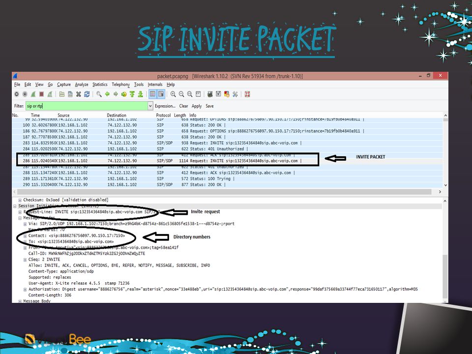 SIP INVITE PACKET