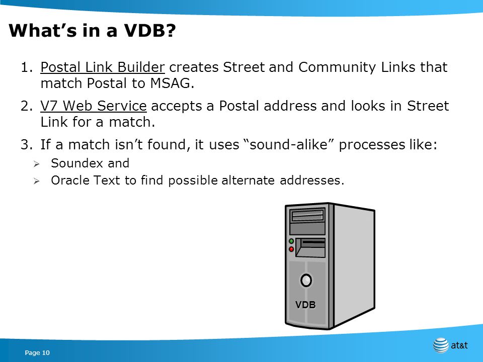Page 10 Whats in a VDB.