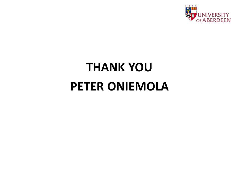 THANK YOU PETER ONIEMOLA
