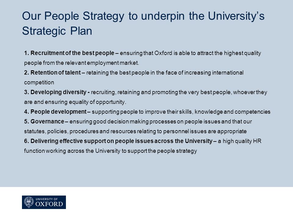 Our People Strategy to underpin the Universitys Strategic Plan 1.