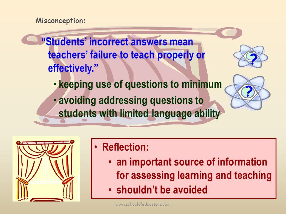 Students incorrect answers mean teachers failure to teach properly or effectively.