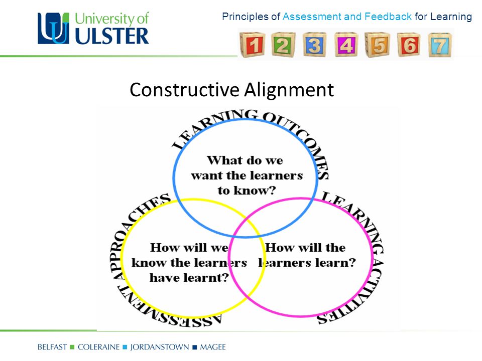Principles of Assessment and Feedback for Learning Constructive Alignment