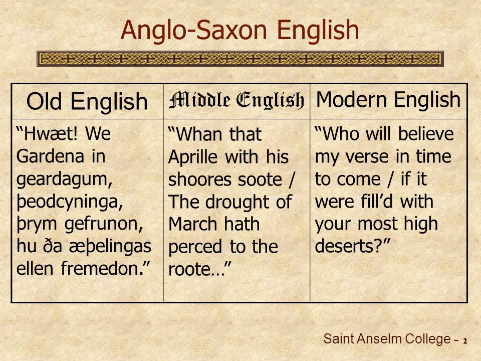 King Alfred A Translation Environment for Learners of Anglo-Saxon English  Lisa N. Michaud Computer Science Department Saint Anselm College  Manchester, - ppt download