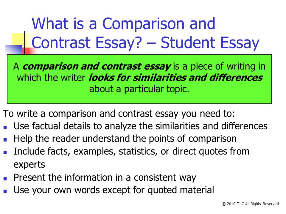 What is a Comparison and Contrast Essay.