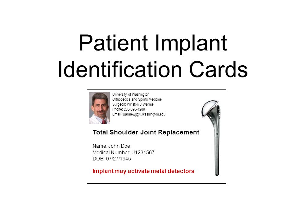 Implant Id Card