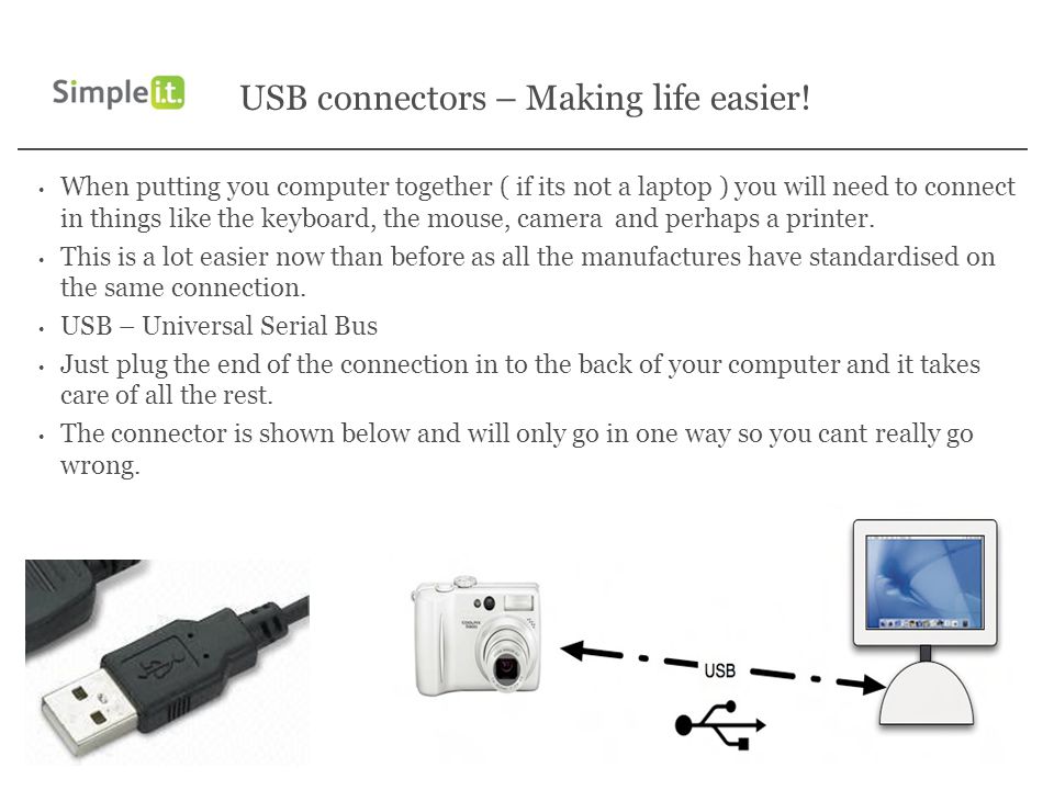 USB connectors – Making life easier.
