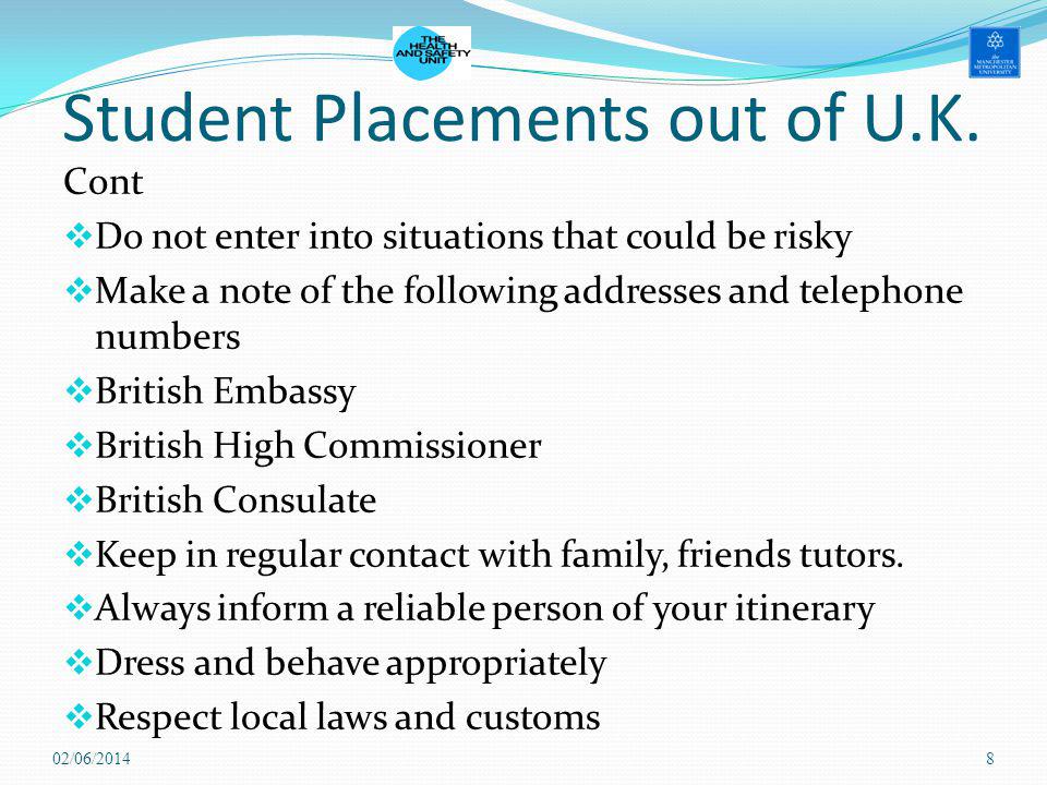 Student Placements out of U.K.