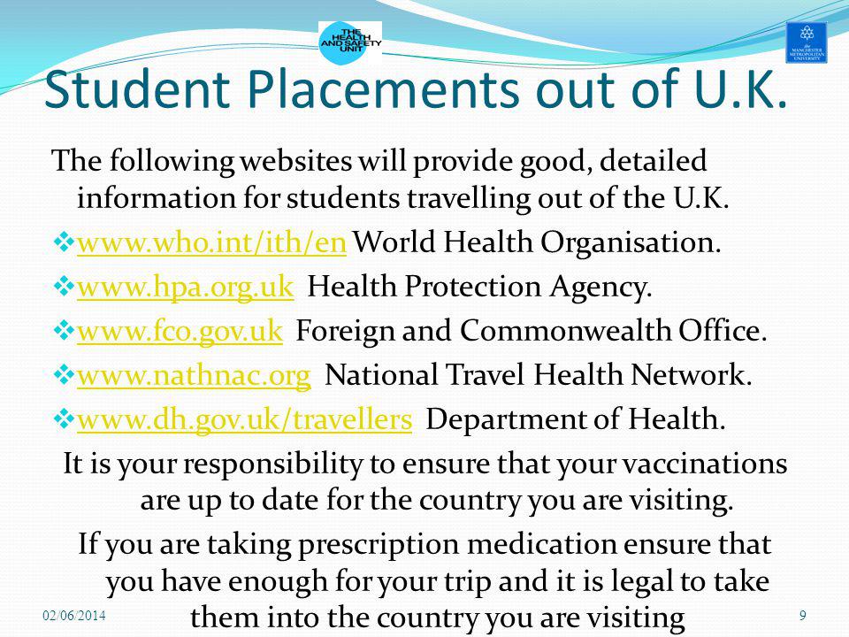 Student Placements out of U.K.