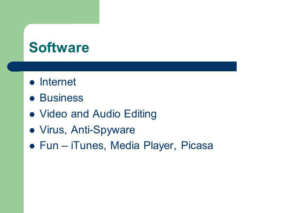 Software Internet Business Video and Audio Editing Virus, Anti-Spyware Fun – iTunes, Media Player, Picasa