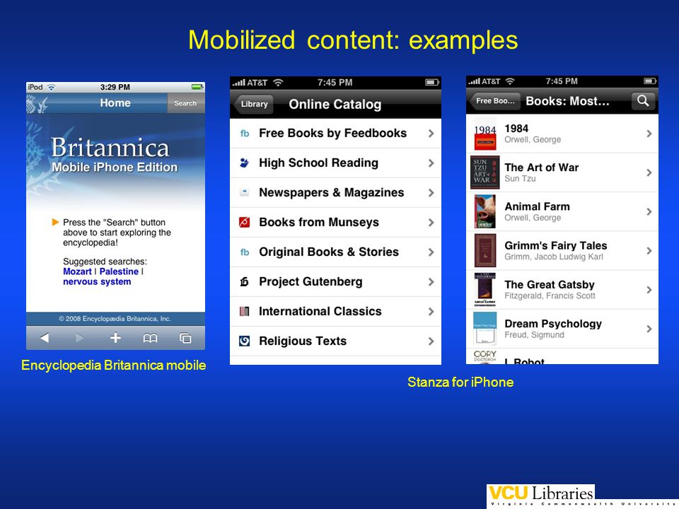 Encyclopedia Britannica mobile Stanza for iPhone