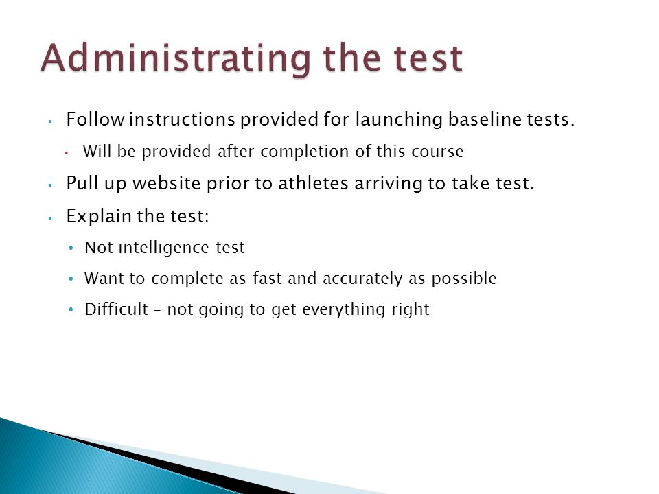 Follow instructions provided for launching baseline tests.