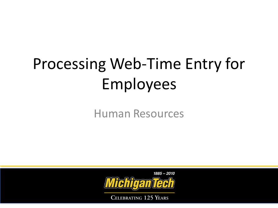 Processing Web-Time Entry for Employees Human Resources