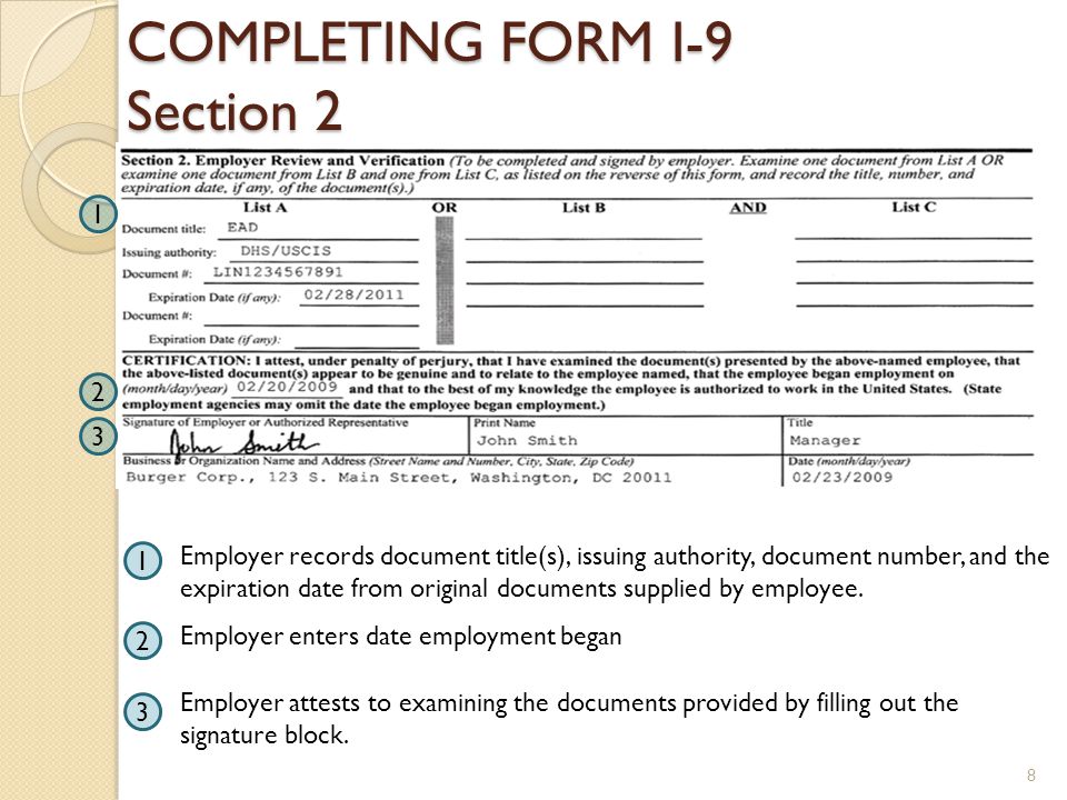 Form I 9 Employment Eligibility Verification Form Ppt Download