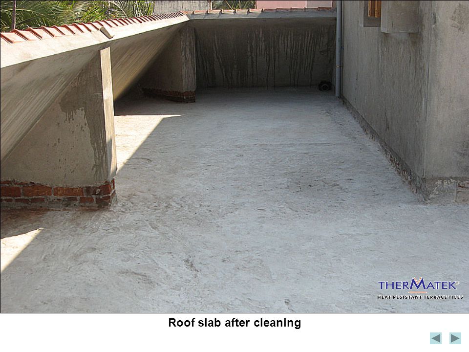 Roof slab after cleaning