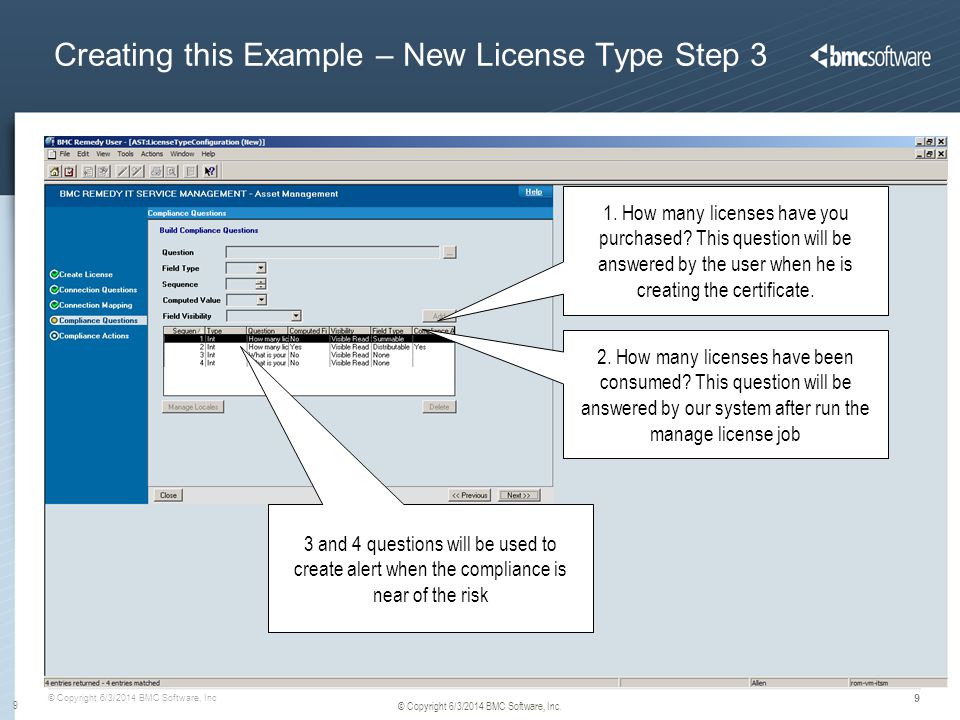 different types of licenses in bmc remedy