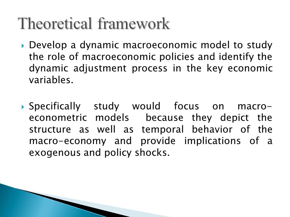 Develop a dynamic macroeconomic model to study the role of macroeconomic policies and identify the dynamic adjustment process in the key economic variables.