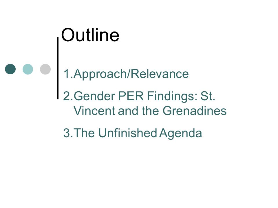 Outline 1.Approach/Relevance 2.Gender PER Findings: St.
