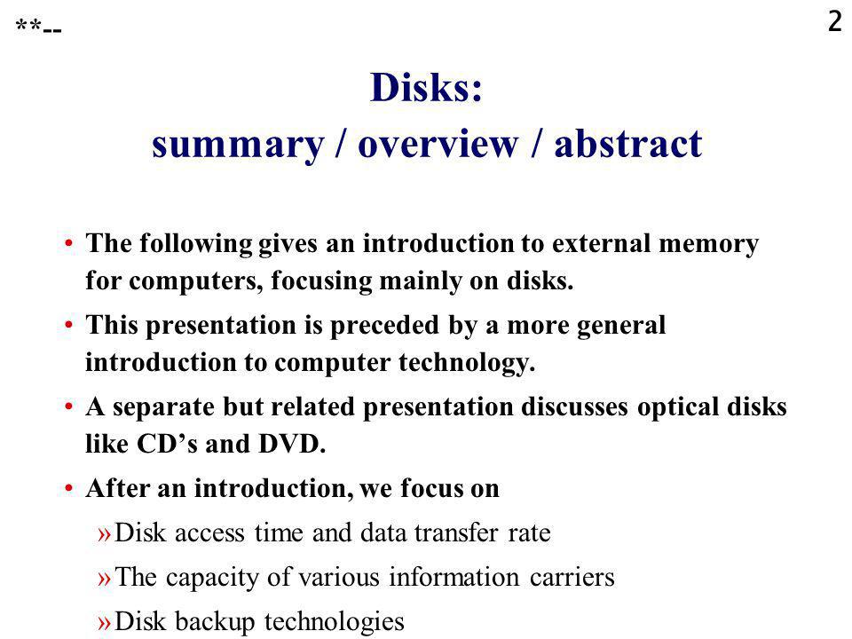 abstract and summary