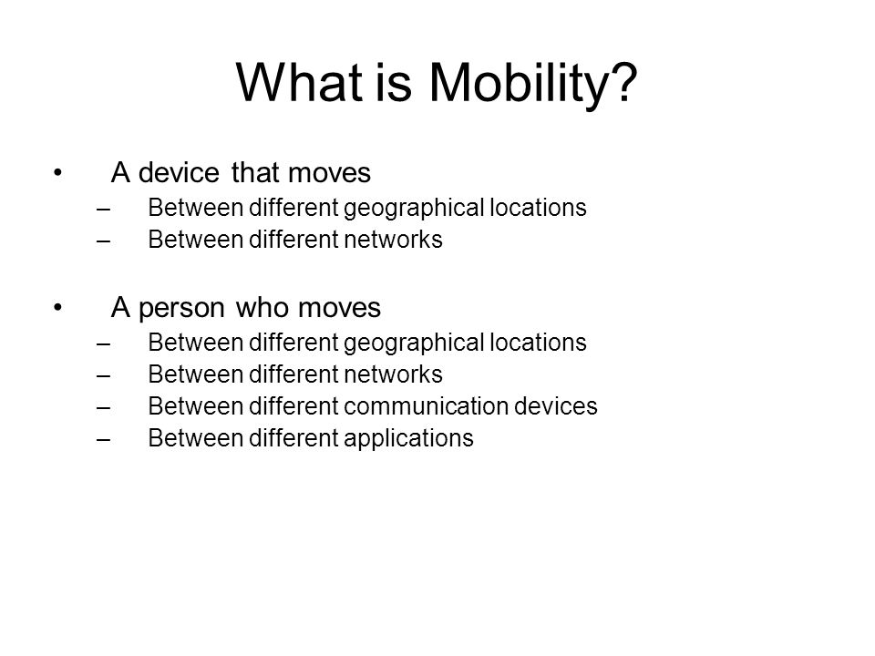 Mobility and Handover Issues. Mobile Communication Two aspects of mobility:  –user mobility: users communicate (wireless) anytime, anywhere, with  anyone. - ppt download