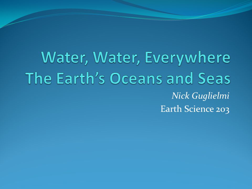 Nick Guglielmi Earth Science 203