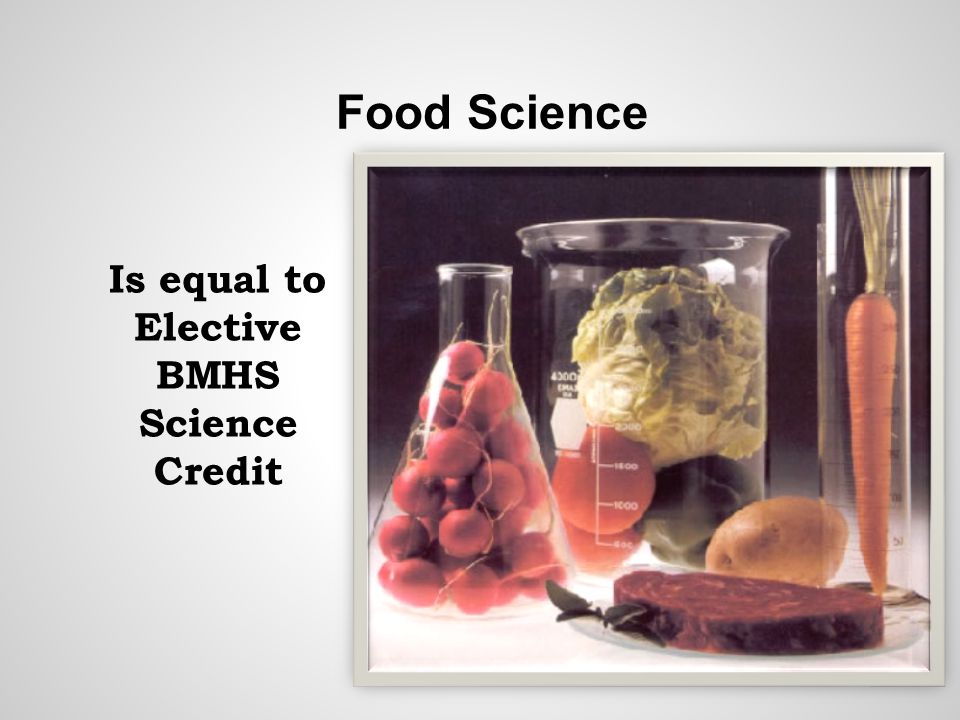 Food Science Is equal to Elective BMHS Science Credit