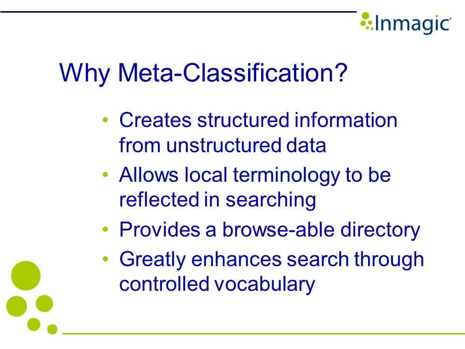 Why Meta-Classification.