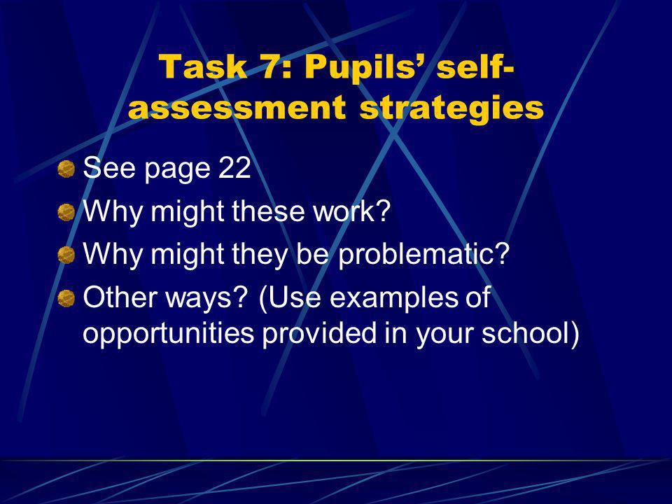 Task 5: Developing a framework for pupils progress Look at the core tasks from a KS1 &/or a KS2 unit Look at link between core tasks and expectations Discuss how core tasks: Might be used at the start, during and end of a unit to provide a picture of progress How might pupils progress through the core tasks be recorded in a way that would help pupils make further progress