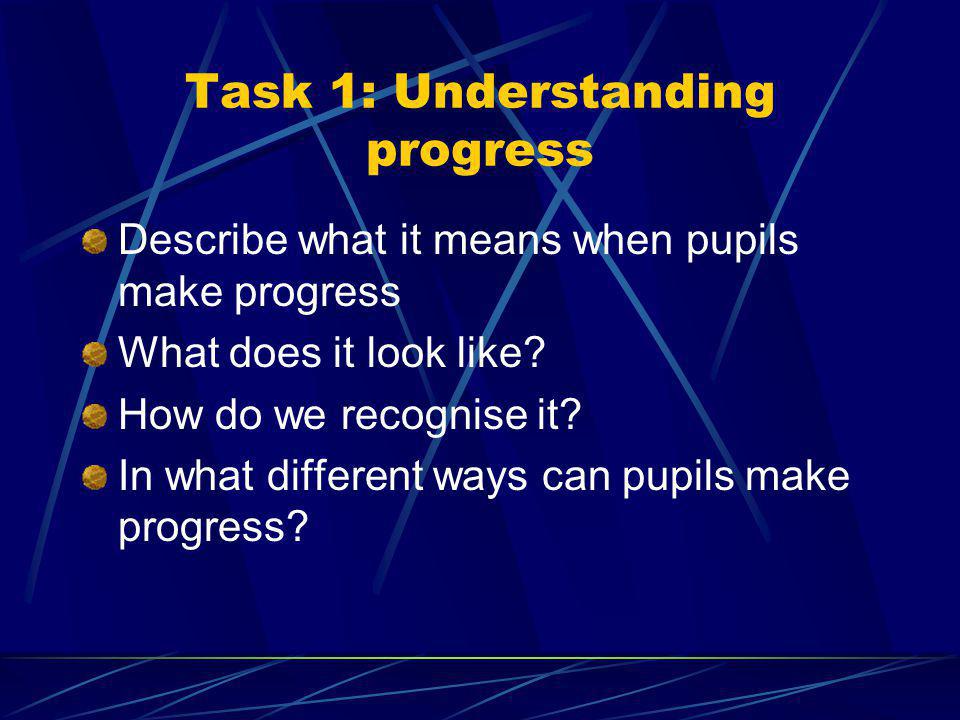 SECTION 1: By the end of this section we will: Understand what is meant by improving pupils progress and attainment in PE Understand how effective assessment, recording and reporting can help pupils to make progress in their learning Have identified specific aspects of pupils progress in PE that we want to improve by using effective assessment, recording and reporting procedures